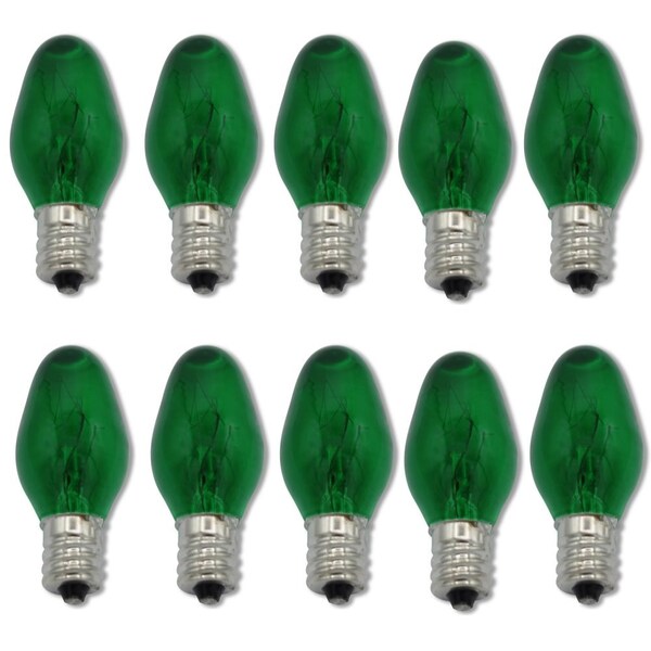 Ilc Replacement For Light BulbW C7 E12 Green Light Bulb Lamp, PK10 10PAK:WX-QY46-8 - main